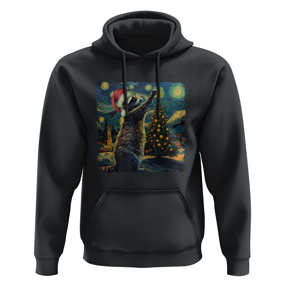 Christmas Starry Night Raccoon Hoodie