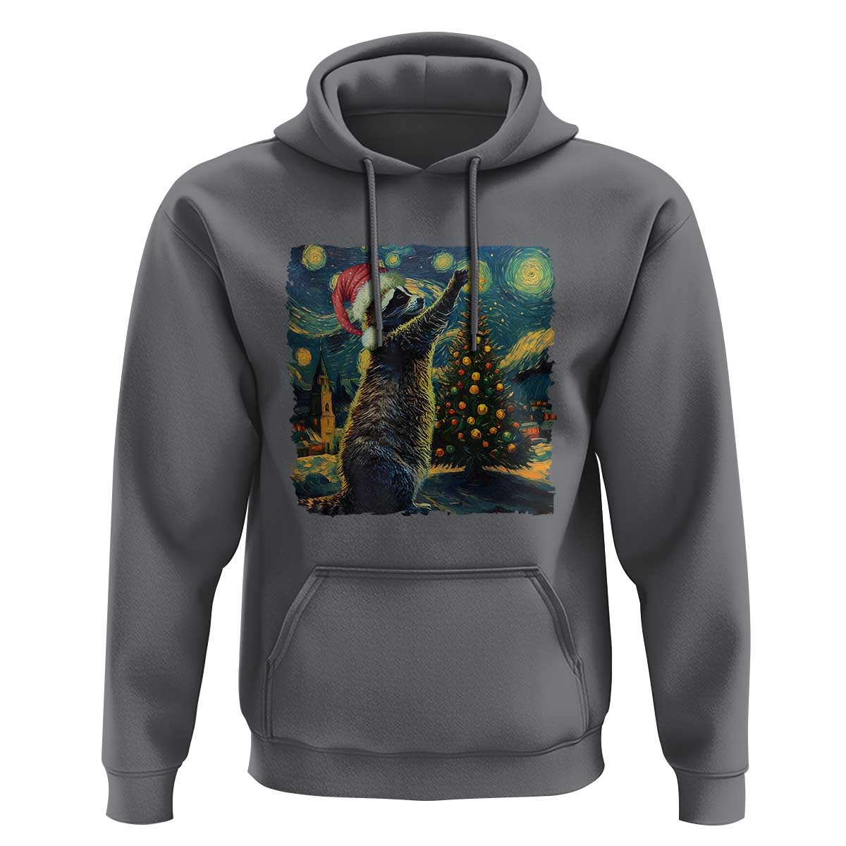 Christmas Starry Night Raccoon Hoodie