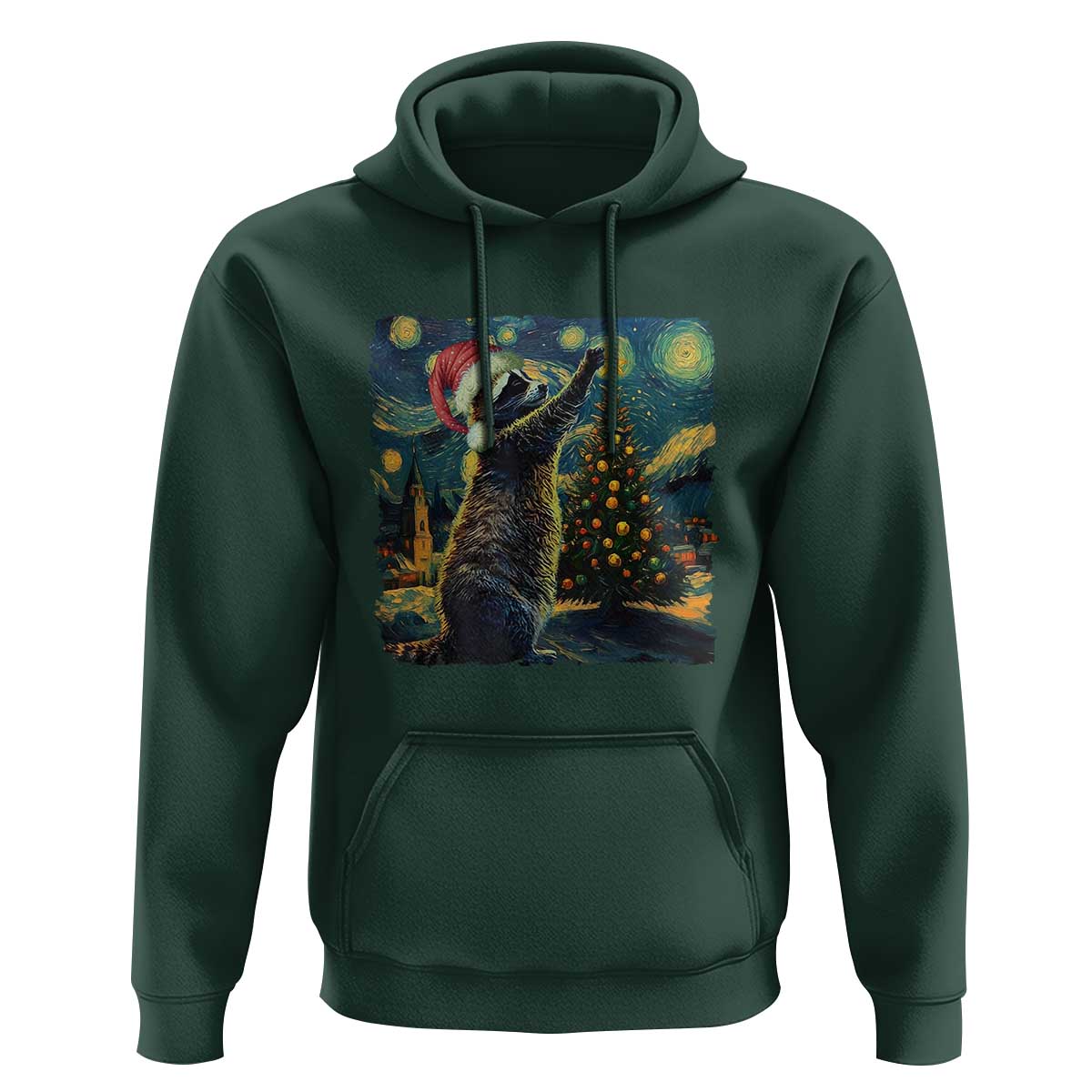 Christmas Starry Night Raccoon Hoodie