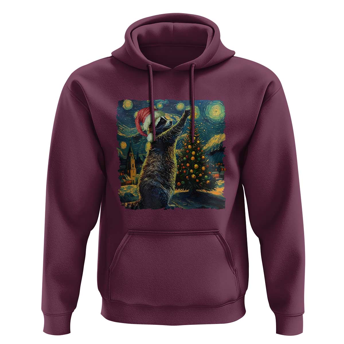 Christmas Starry Night Raccoon Hoodie