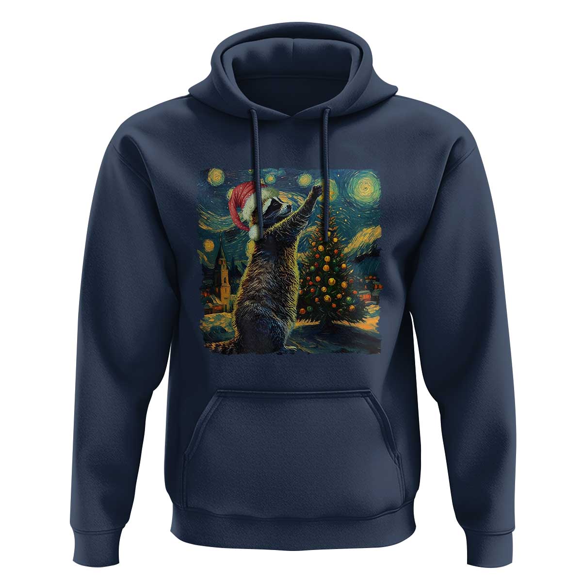 Christmas Starry Night Raccoon Hoodie