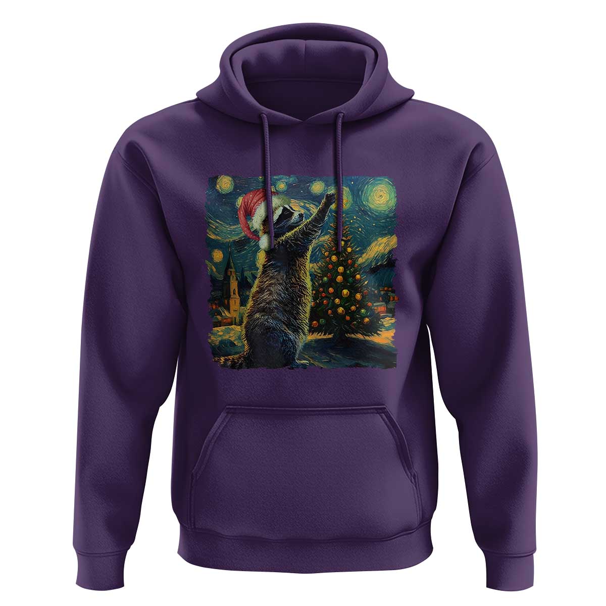 Christmas Starry Night Raccoon Hoodie
