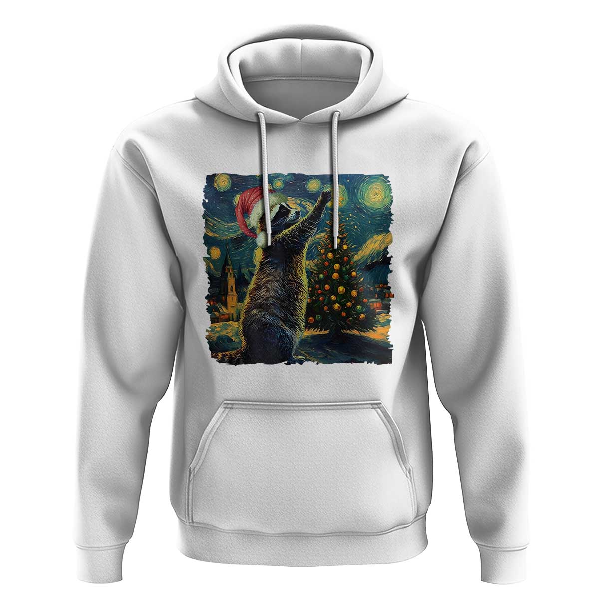 Christmas Starry Night Raccoon Hoodie
