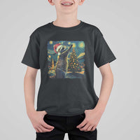 Christmas Starry Night Raccoon T Shirt For Kid - Wonder Print Shop