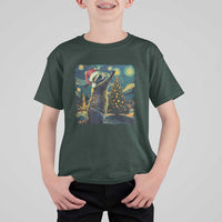 Christmas Starry Night Raccoon T Shirt For Kid - Wonder Print Shop