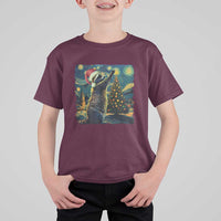 Christmas Starry Night Raccoon T Shirt For Kid - Wonder Print Shop