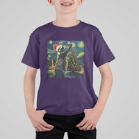 Christmas Starry Night Raccoon T Shirt For Kid - Wonder Print Shop