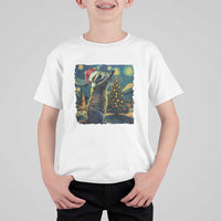 Christmas Starry Night Raccoon T Shirt For Kid - Wonder Print Shop