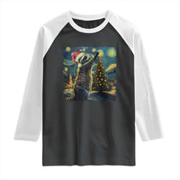 Christmas Starry Night Raccoon Raglan Shirt
