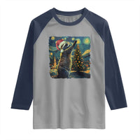 Christmas Starry Night Raccoon Raglan Shirt