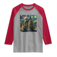 Christmas Starry Night Raccoon Raglan Shirt