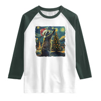 Christmas Starry Night Raccoon Raglan Shirt