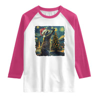 Christmas Starry Night Raccoon Raglan Shirt