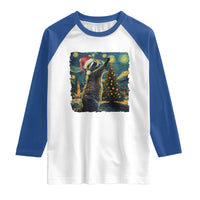 Christmas Starry Night Raccoon Raglan Shirt