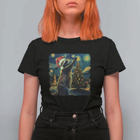 Christmas Starry Night Raccoon T Shirt For Women - Wonder Print Shop
