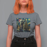 Christmas Starry Night Raccoon T Shirt For Women - Wonder Print Shop