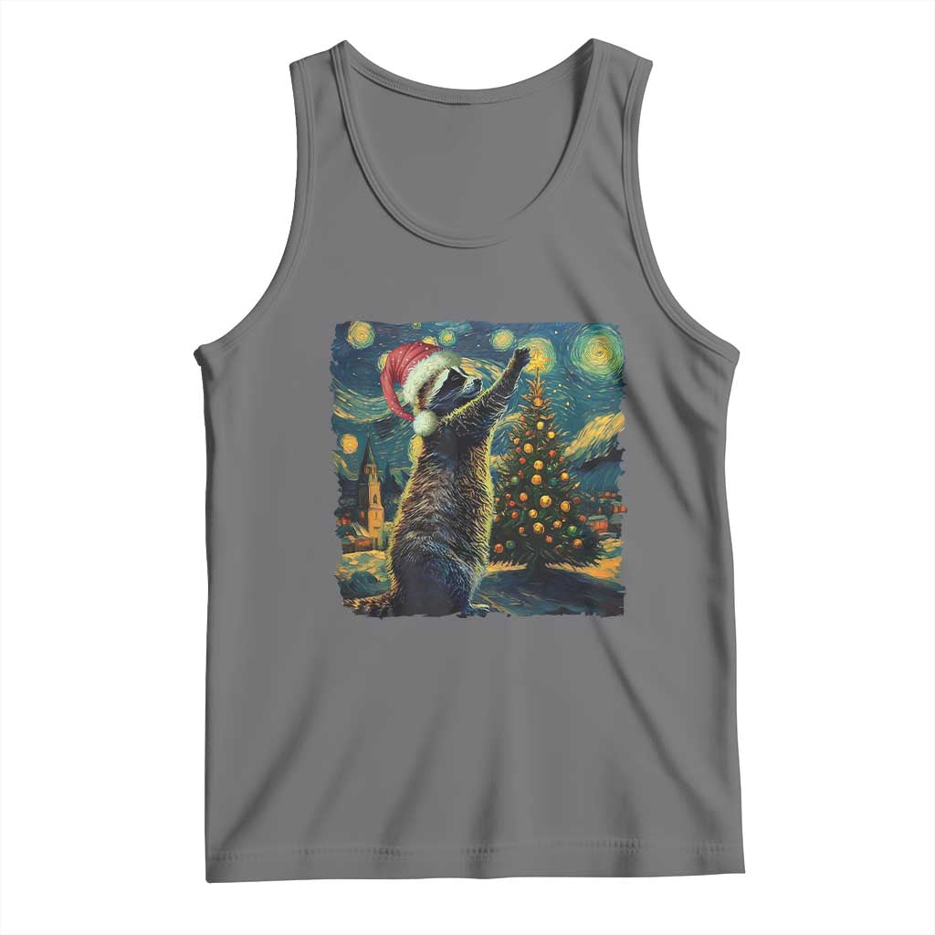 Christmas Starry Night Raccoon Tank Top