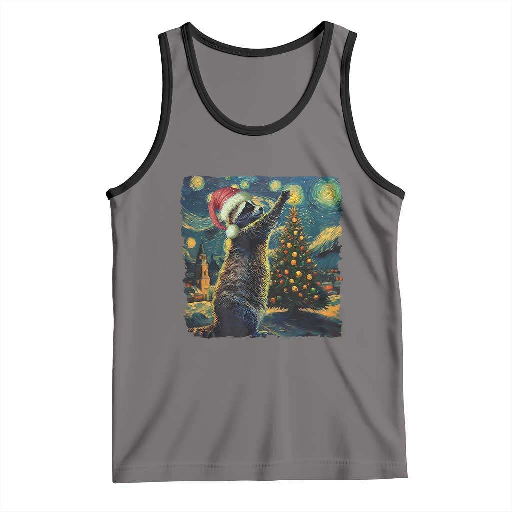 Christmas Starry Night Raccoon Tank Top