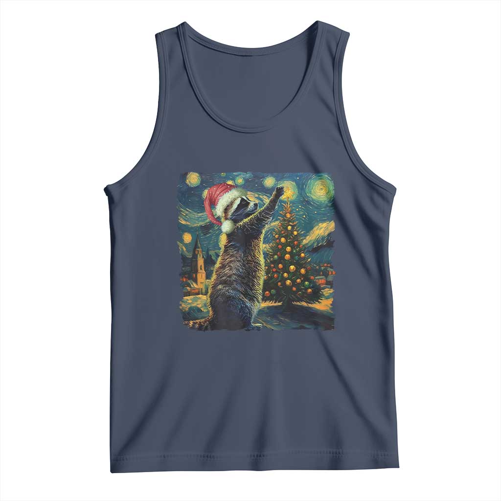 Christmas Starry Night Raccoon Tank Top