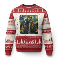 Christmas Starry Night Raccoon Ugly Christmas Sweater - Wonder Print Shop