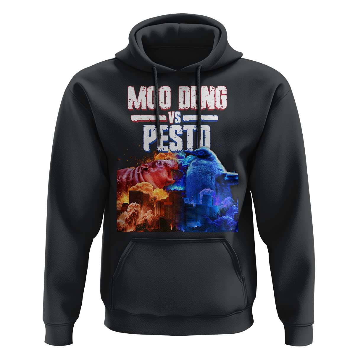 Funny Moo Deng VS Pesto Hoodie
