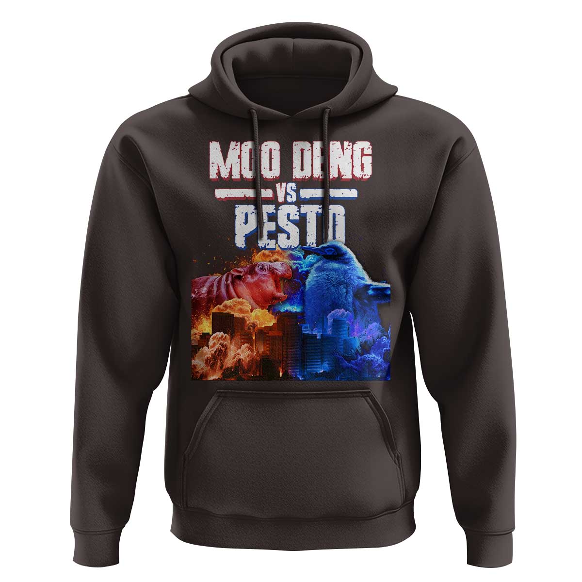 Funny Moo Deng VS Pesto Hoodie
