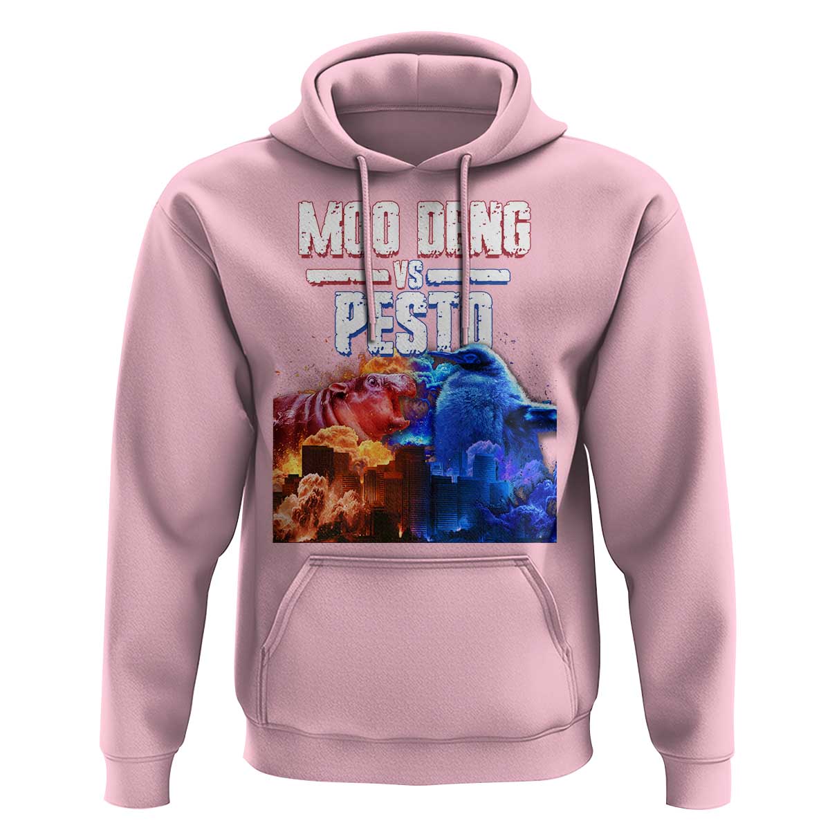 Funny Moo Deng VS Pesto Hoodie