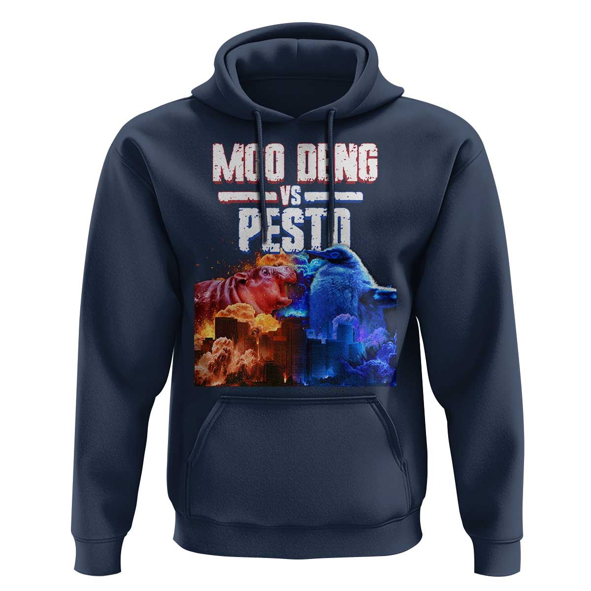 Funny Moo Deng VS Pesto Hoodie