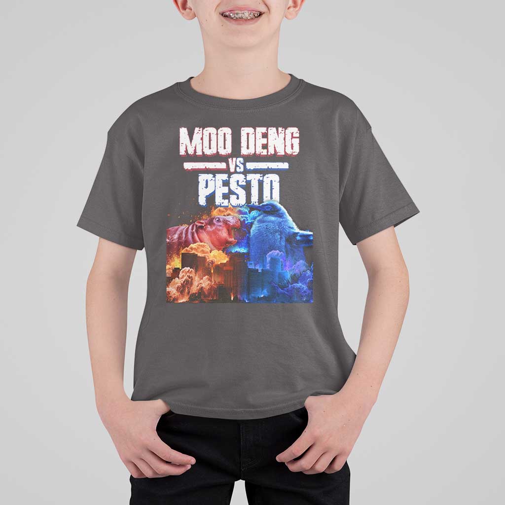 Funny Moo Deng VS Pesto T Shirt For Kid - Wonder Print Shop