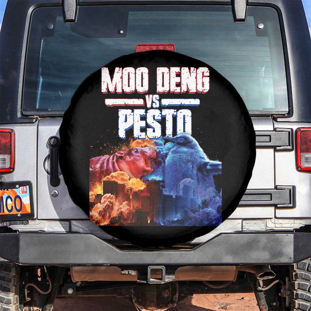 Funny Moo Deng VS Pesto Spare Tire Cover