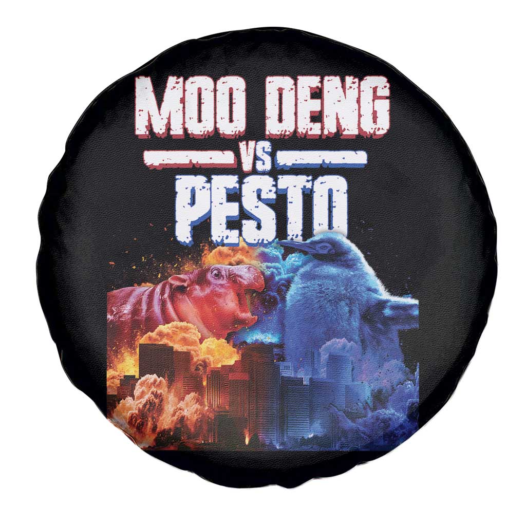 Funny Moo Deng VS Pesto Spare Tire Cover