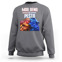Funny Moo Deng VS Pesto Sweatshirt - Wonder Print Shop