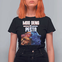 Funny Moo Deng VS Pesto T Shirt For Women - Wonder Print Shop