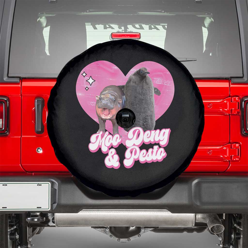 Funny Best Friends Moo Deng Pesto Spare Tire Cover