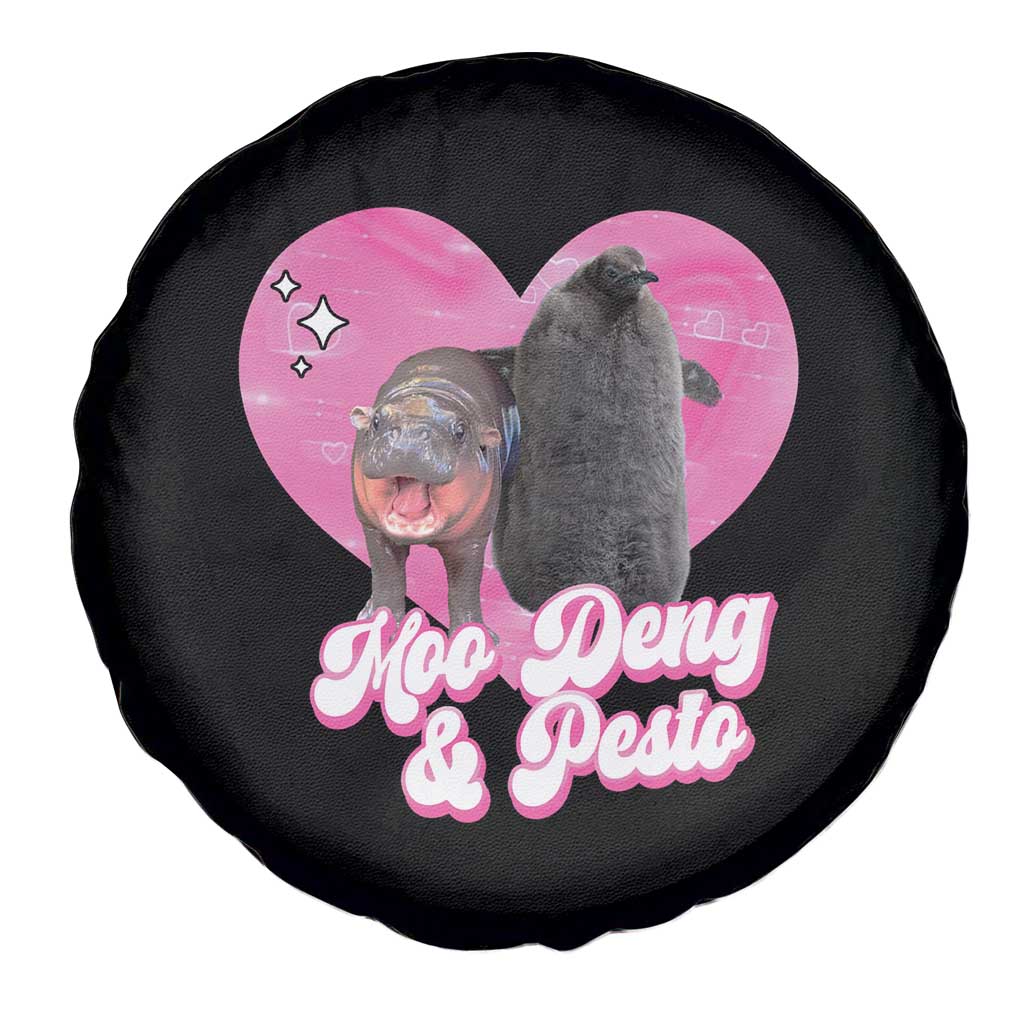 Funny Best Friends Moo Deng Pesto Spare Tire Cover