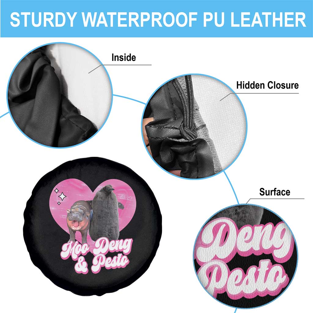 Funny Best Friends Moo Deng Pesto Spare Tire Cover