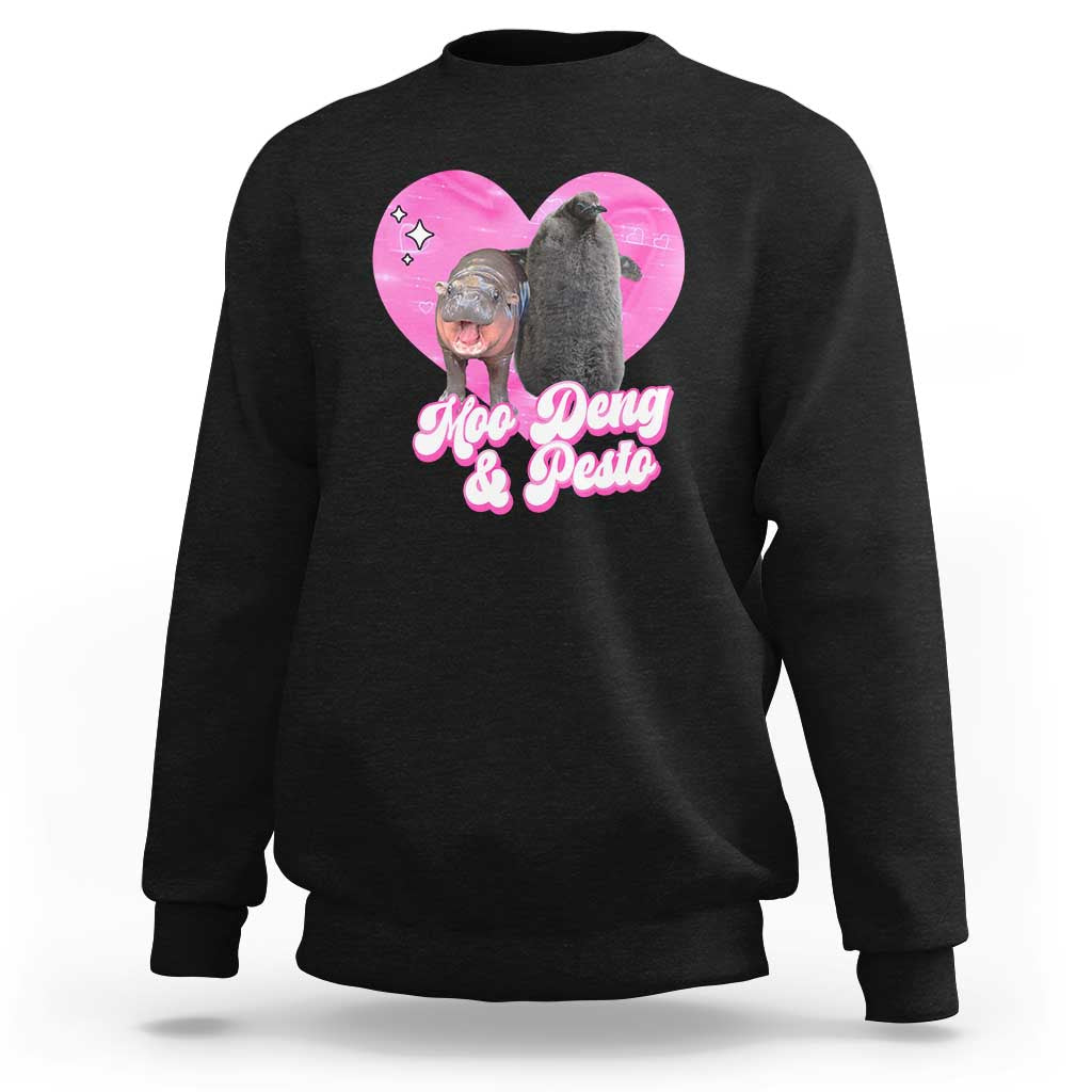 Funny Best Friends Moo Deng Pesto Sweatshirt - Wonder Print Shop