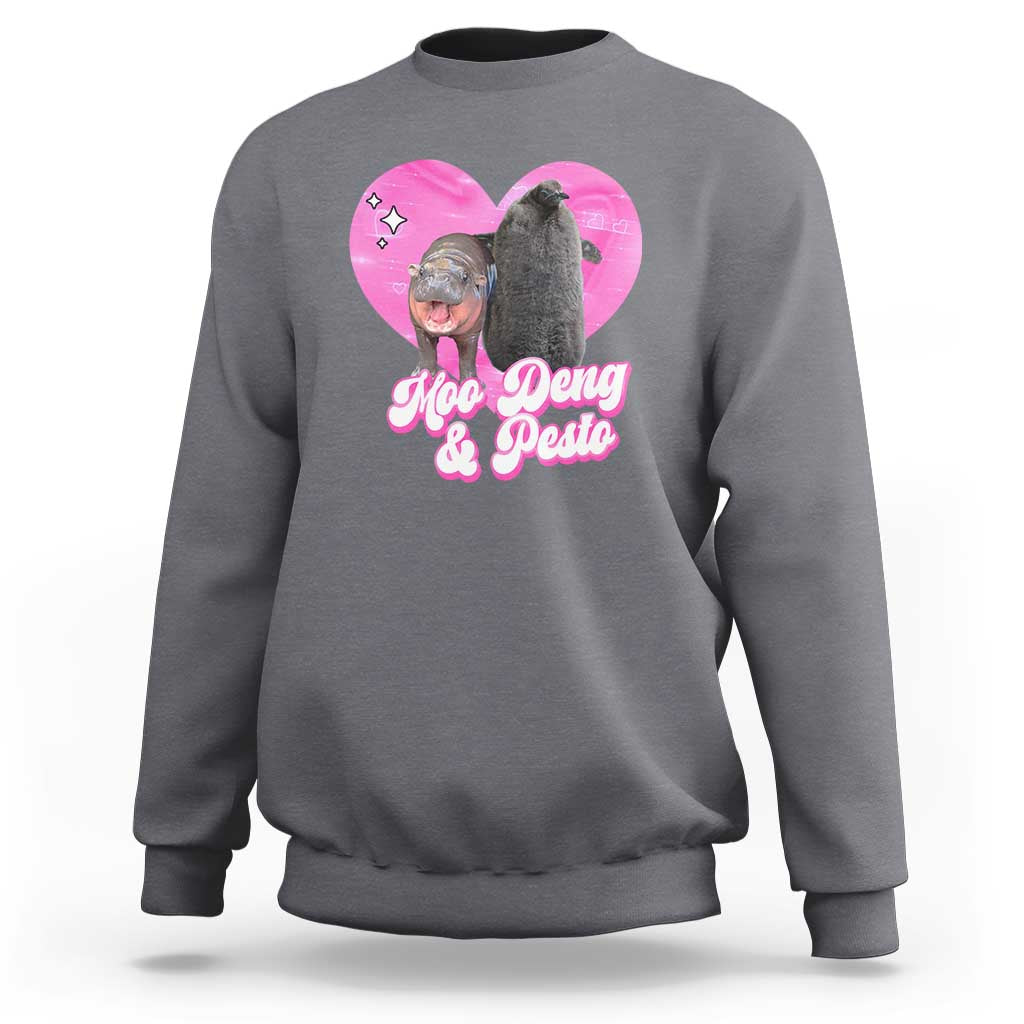 Funny Best Friends Moo Deng Pesto Sweatshirt - Wonder Print Shop