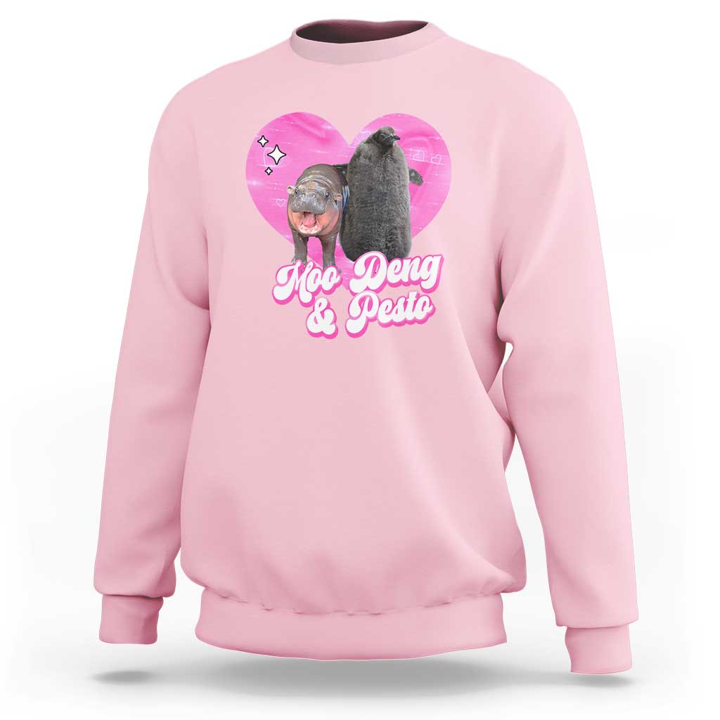 Funny Best Friends Moo Deng Pesto Sweatshirt - Wonder Print Shop