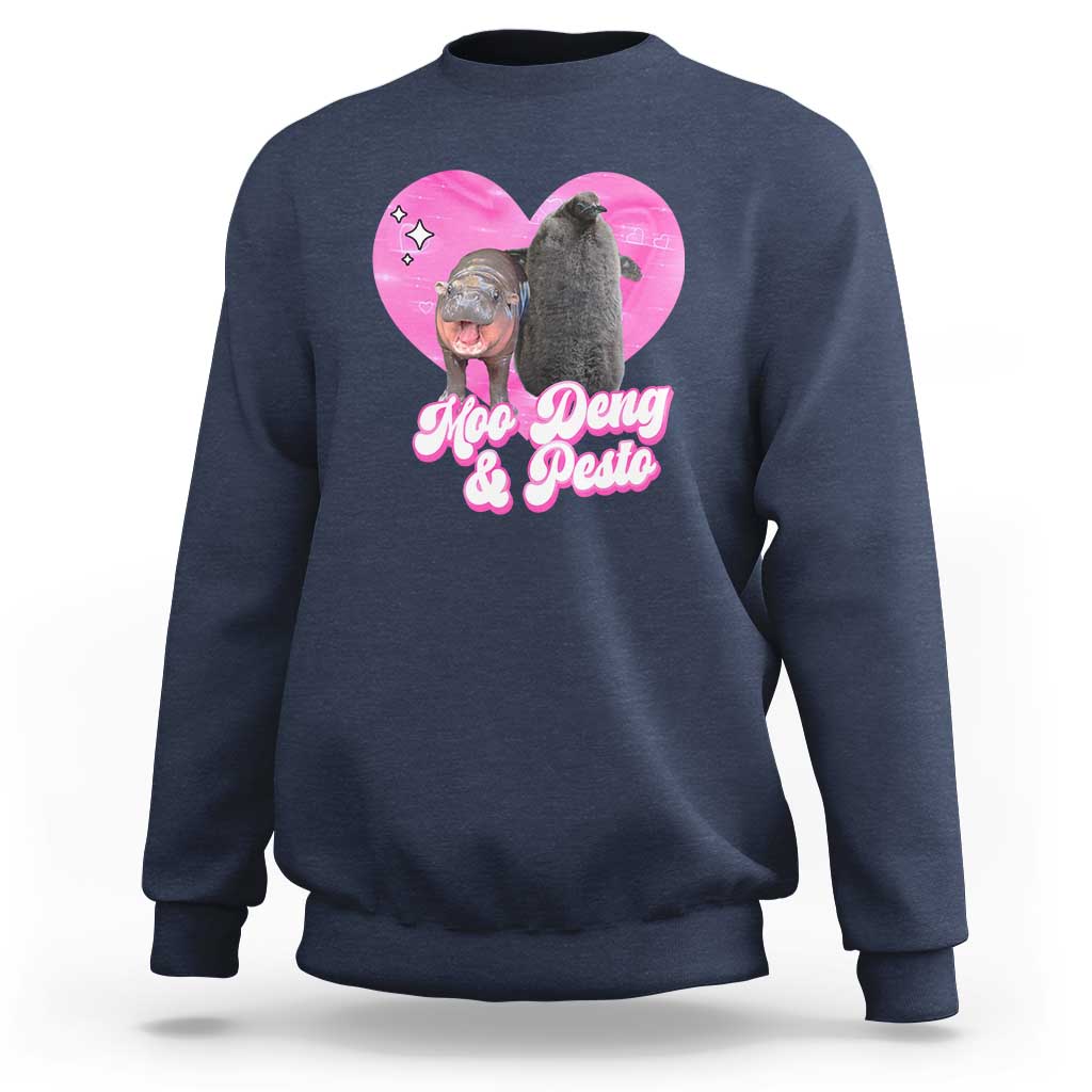 Funny Best Friends Moo Deng Pesto Sweatshirt - Wonder Print Shop
