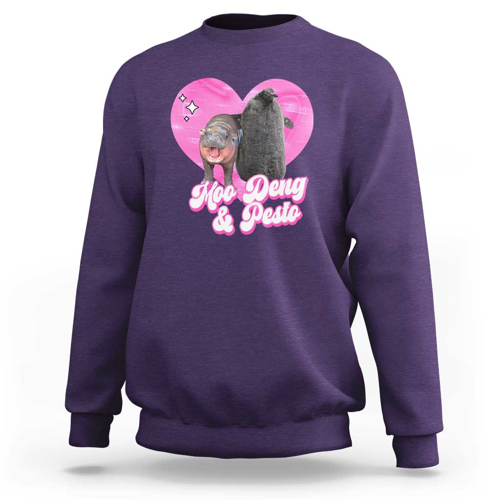 Funny Best Friends Moo Deng Pesto Sweatshirt - Wonder Print Shop
