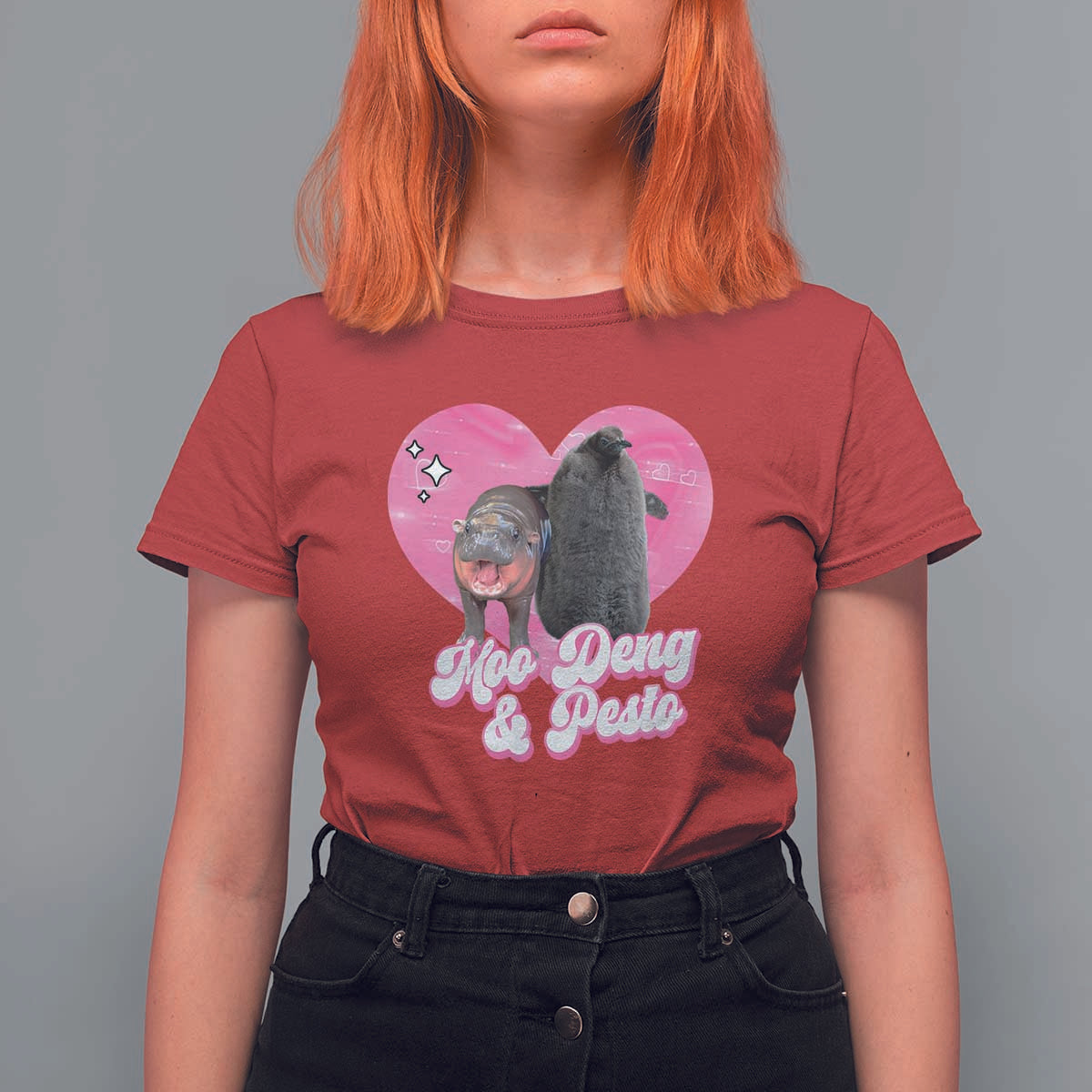 Funny Best Friends Moo Deng Pesto T Shirt For Women - Wonder Print Shop