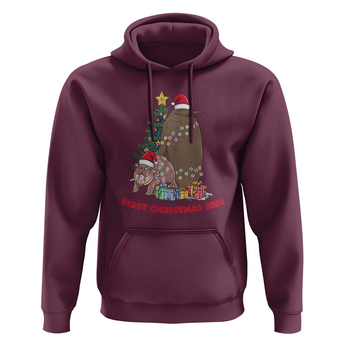 First Christmas 2024 Moo Deng Pesto Hoodie