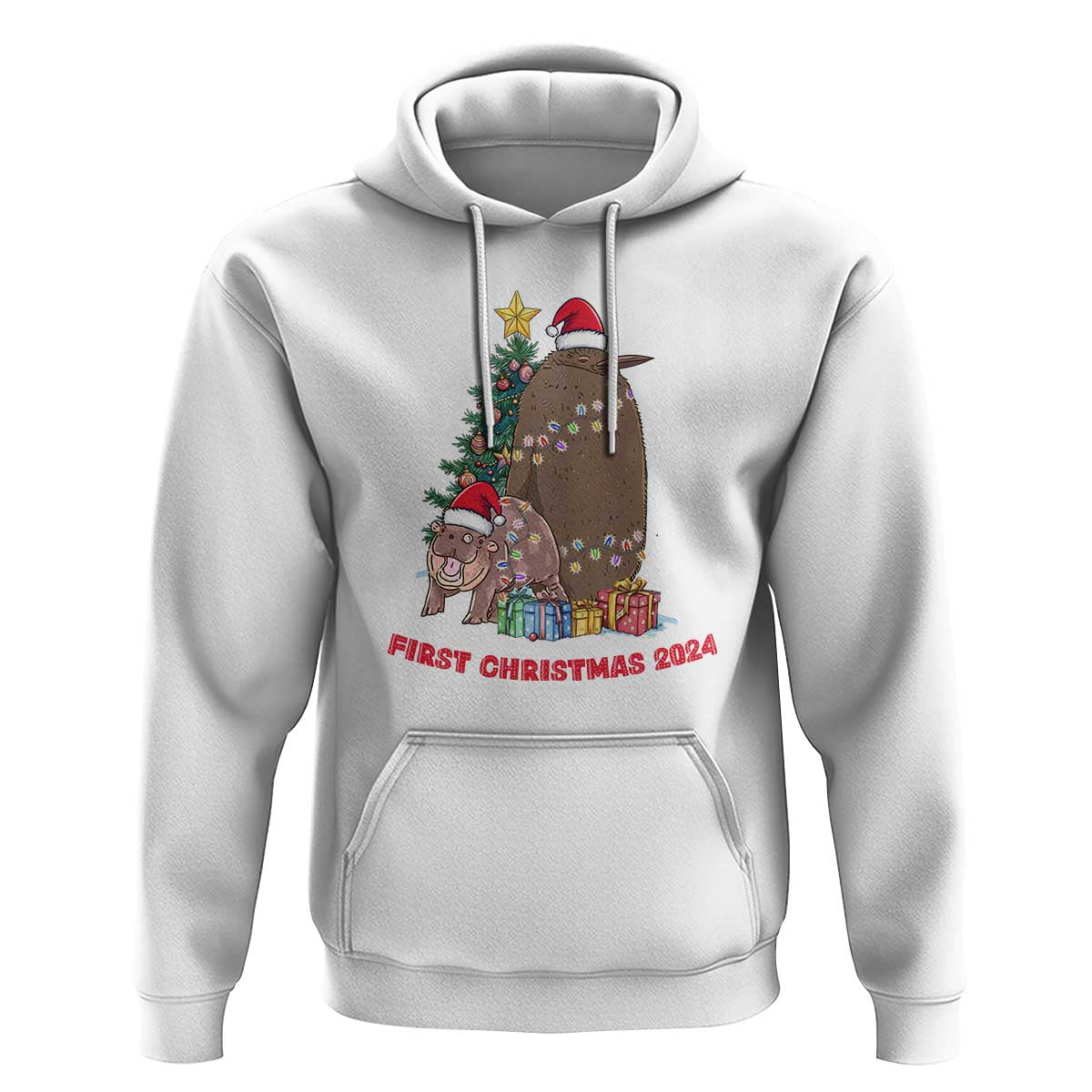 First Christmas 2024 Moo Deng Pesto Hoodie
