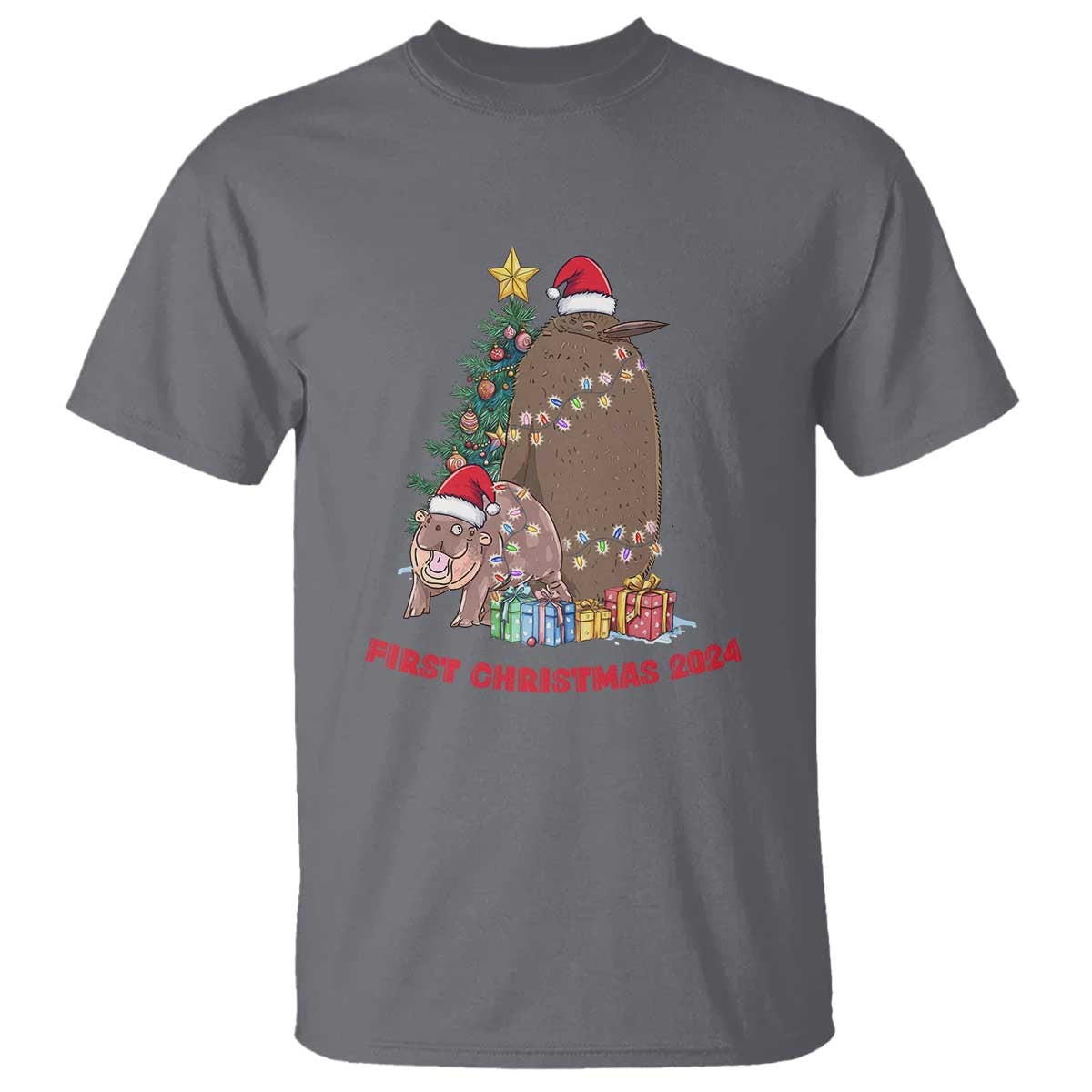 First Christmas 2024 Moo Deng Pesto T Shirt - Wonder Print Shop