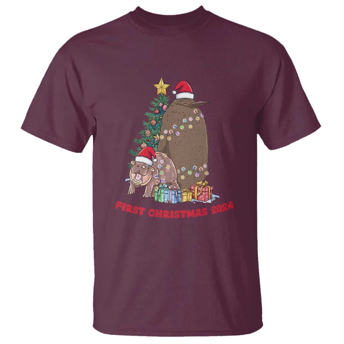 First Christmas 2024 Moo Deng Pesto T Shirt - Wonder Print Shop