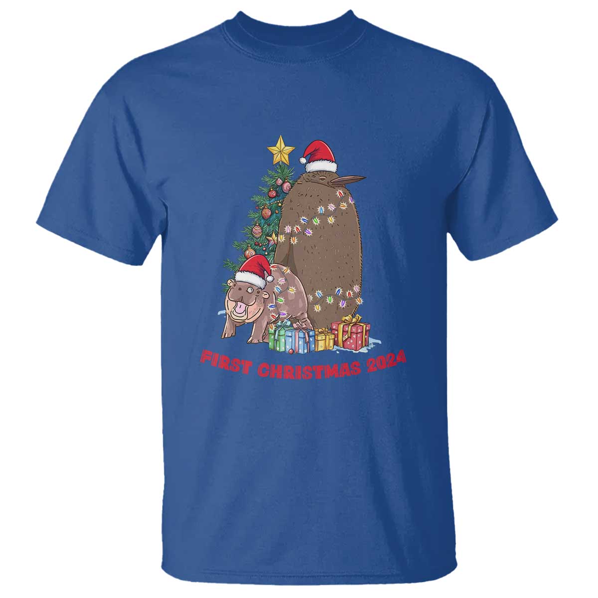 First Christmas 2024 Moo Deng Pesto T Shirt - Wonder Print Shop