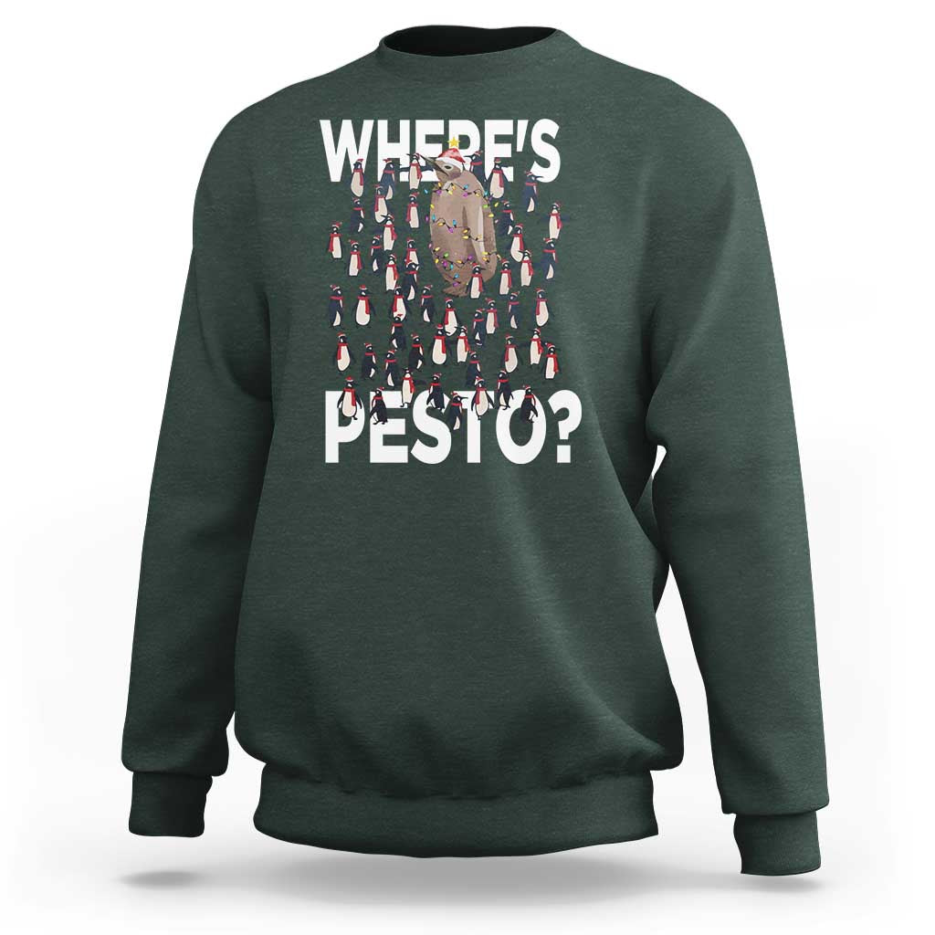 Funny Christmas Wheres Pesto Sweatshirt - Wonder Print Shop