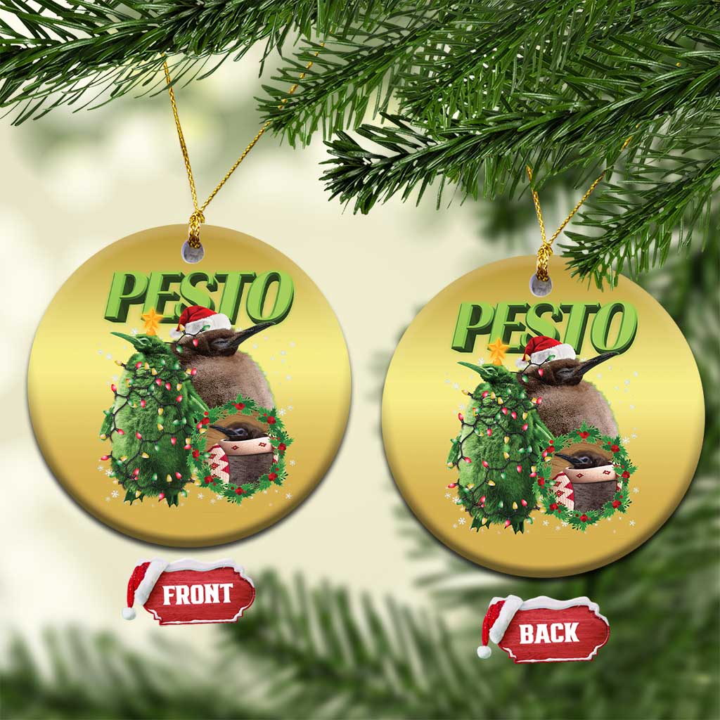 Funny Christmas Pesto Penguin Christmas Ornament - Wonder Print Shop