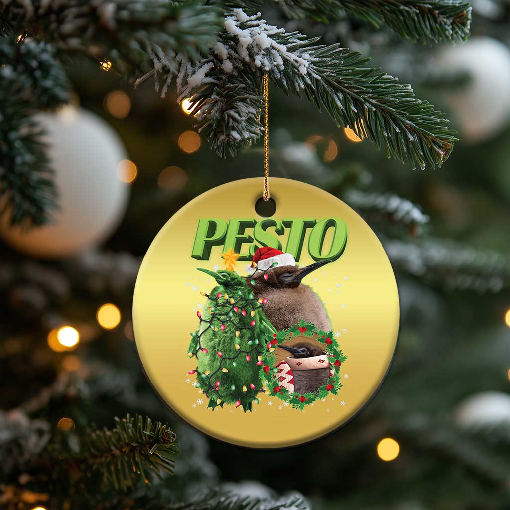 Funny Christmas Pesto Penguin Christmas Ornament - Wonder Print Shop